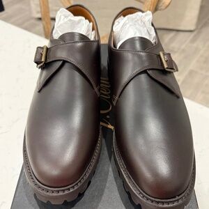 J.Crew Monk Strap Oxford Shoes Brown Leather